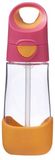 B.box Láhev na pití s brčkem růžová/oranžová 450 ml