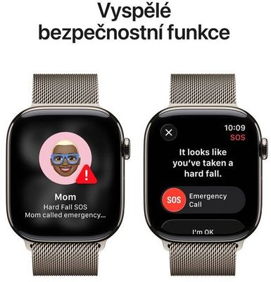 Apple Watch 11 GPS + Cellular 46mm Přírodní titan s přírodním milánským tahem- M/L