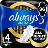Always Ultra Secure Night hygienické vložky (vel. 4) s křidélky 36 ks