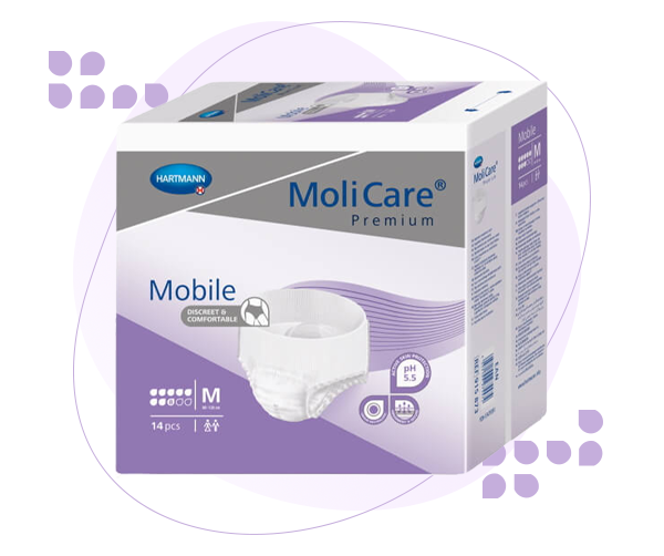 MoliCare Premium Mobile 8 kvapiek M fialové, plienkové nohavičky naťahovacie 14ks