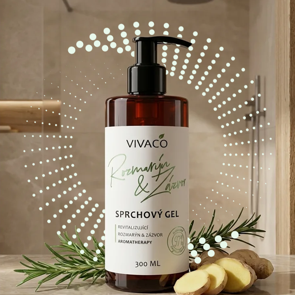 Vivaco Rozmarýn a Zázvor Prírodný sprchový gél 300 ml