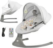 Kinderkraft Lehátko houpací s melodií 2v1 Lumi, do 9 kg, Premium Light Grey