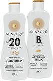 Sunnoré Duo balení – Opalovací mléko SPF 20 + Mléko po opalování 2 x 200 ml