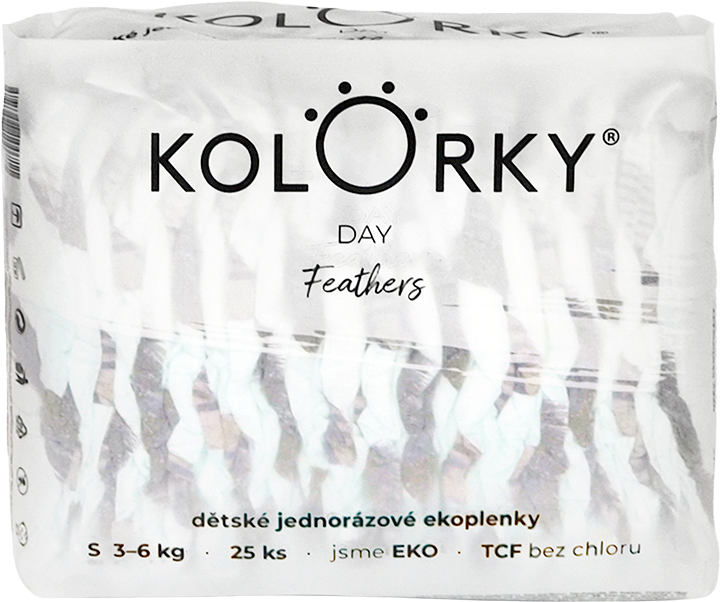 Kolorky DAY Peří vel. S (3-6 kg) 25 ks