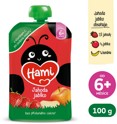 Hami Příkrm kapsička Jablko, banán a jahoda 100 g