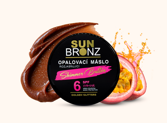 Vivaco SUN BRONZ Opalovací máslo s rozjasňujícími glitry SPF 6, 100 ml