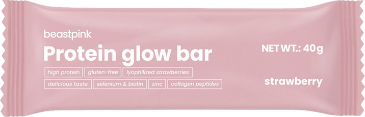 BeastPink Protein GlowBar - jahoda 40 g