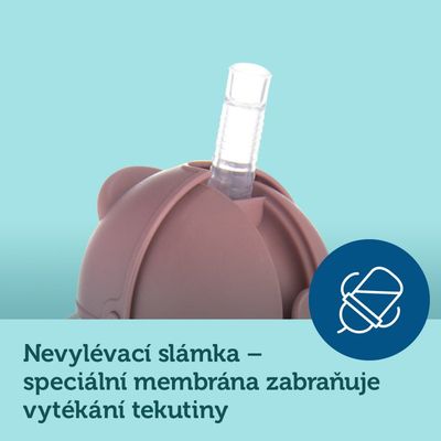 Canpol babies Bonjour Paris Nevylévací hrneček se slámkou a závažím 270ml růžový