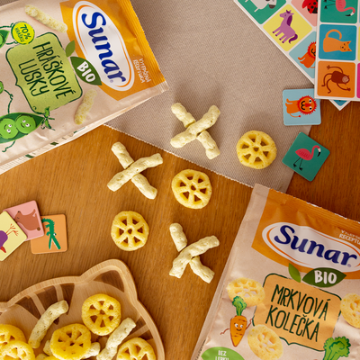 Sunar BIO dětské křupky hráškové lusky 45 g