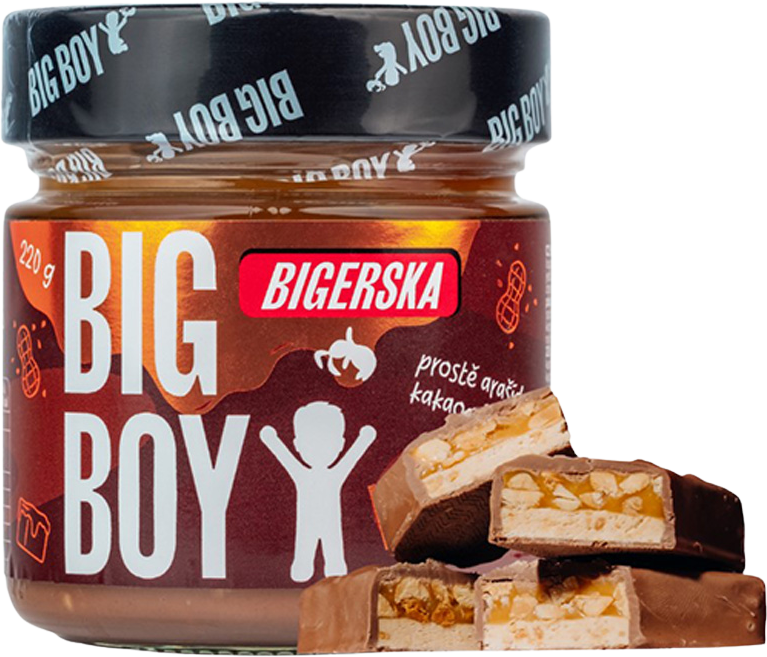 Big Boy Bigerska Sladký arašídový krém s kakaem a slaným karamelem 220 g