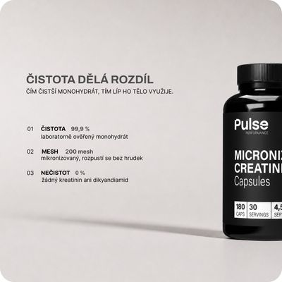 Pulse Performance Micronized Creatine 180 kapslí