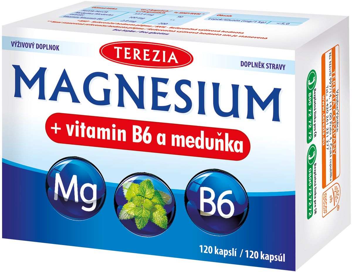 Terezia Magnesium+vitamin B6 a meduňka 120 kapslí