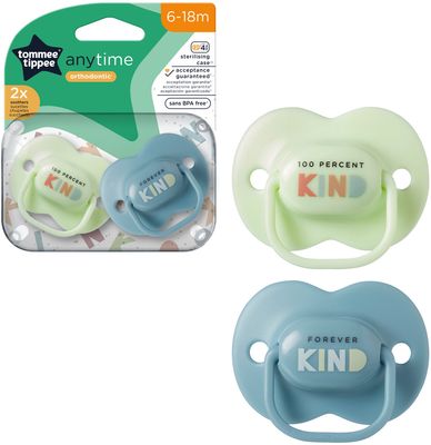 Tommee Tippee CTN Dudlík silikon AnyTime, 6-18m více barevných variant 2 ks