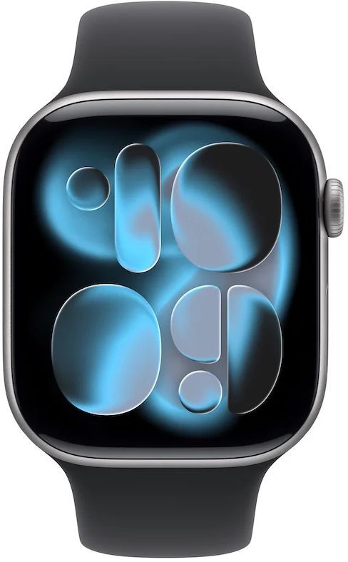 Apple Watch 11 GPS 46mm Space Grey Aluminium Case with Black Sport Band - M/L