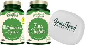 GreenFood Nutrition Methionin + Cysteine + Zinc Chelate, 90 + 60 kapslí