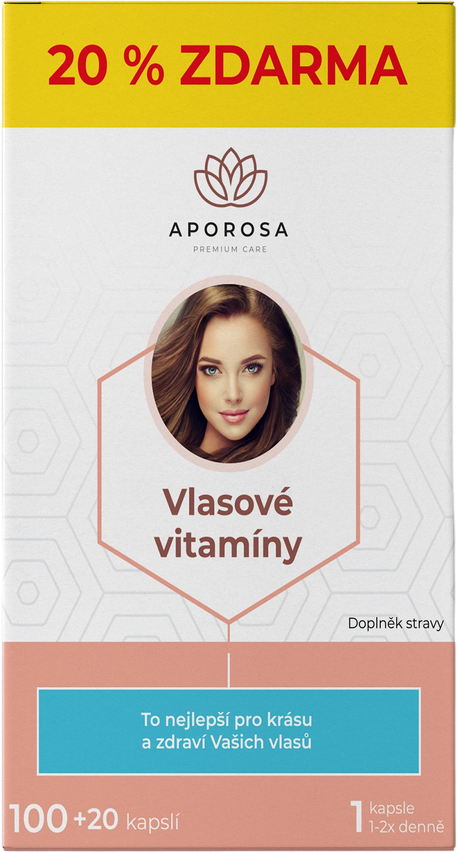 Aporosa premium Vlasové vitaminy 120 kapslí