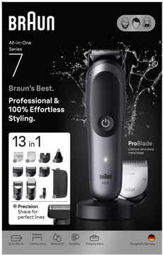 Braun Sada pro péči o tělo All-in-One Series 7, AIO7560, šedá