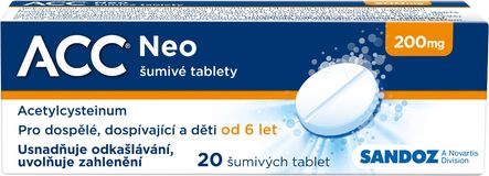 ACC ® NEO 200 mg šumivé 20 tablet 20 šumivých tablet