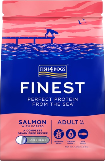 Fish4Dogs Granule malé pro dospělé psy Finest losos s bramborami 1.5 kg