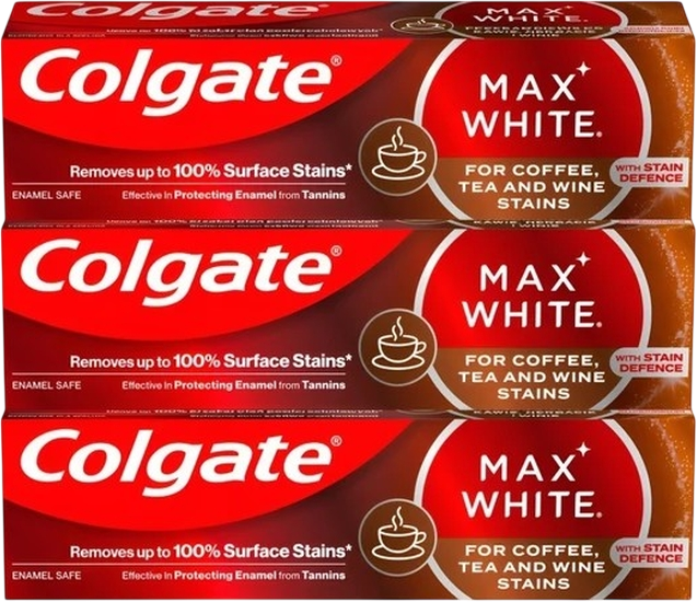 Colgate Zubní pasta Max White One Coffee, Tea & Wine 3 x 75 ml