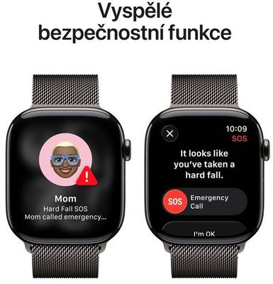 Apple Watch 11 GPS + Cellular 46mm Břidlicově šedý titan s břidlicově šedým milánským tahem- S/M
