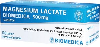 Biomedica Magnesium lactate 500 mg 100 tablet