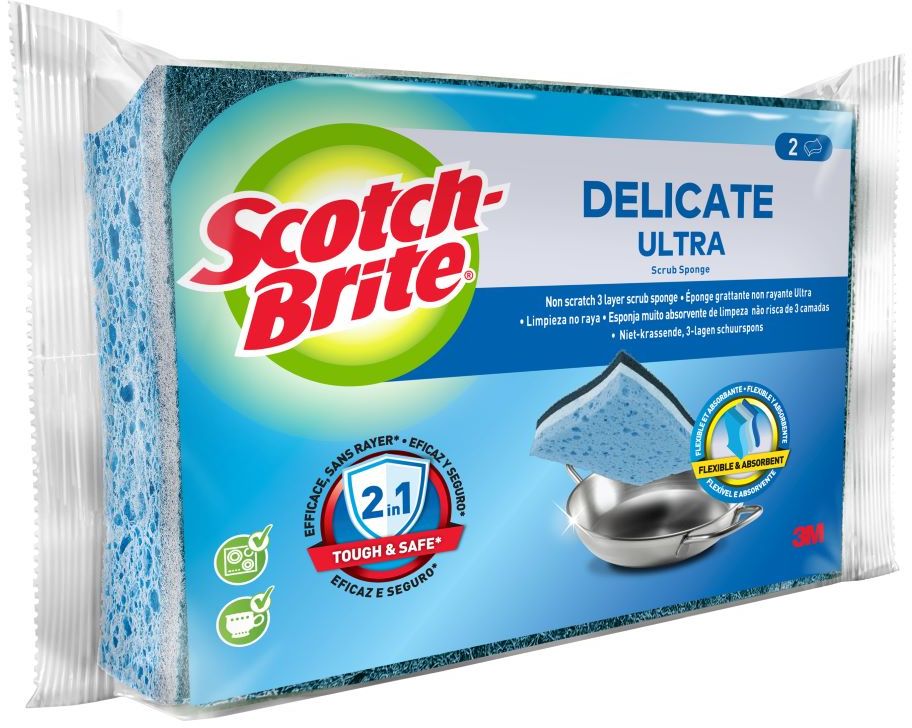 3M Nexcare Scotch-Brite® Delicate Ultra nepoškrábající houbičky 2 ks