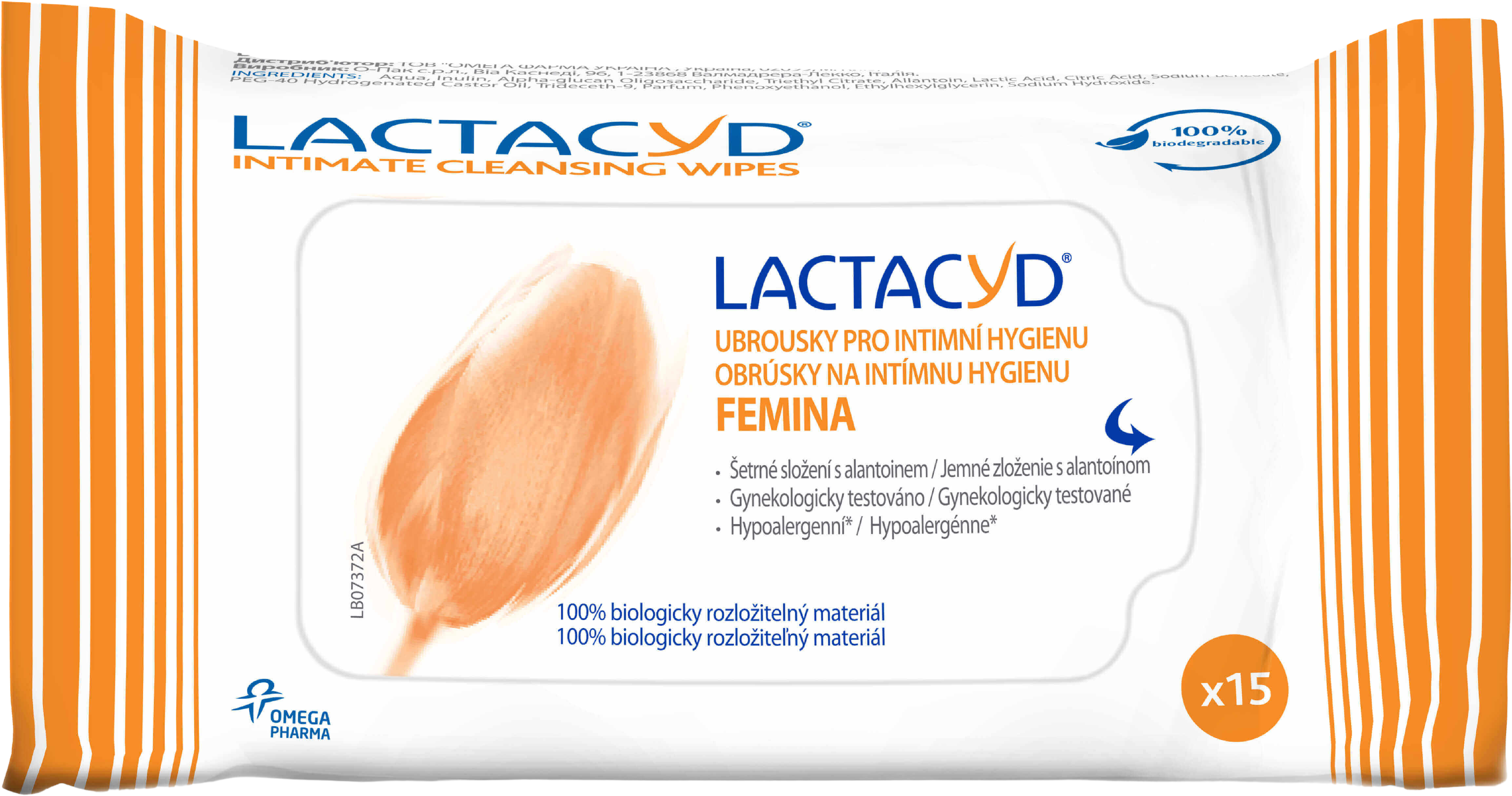 Lactacyd ubrousky Femina 15 ks