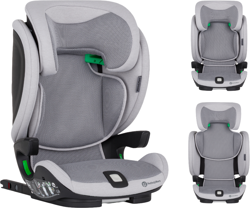 Petite&Mars Autosedačka Elite Fix Pro i-Size Gentle Grey Air 100-150 cm (15-36 kg)