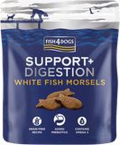 Fish4Dogs Pamlsky pro psy na podporu trávení s kousky bílé ryby 225 g