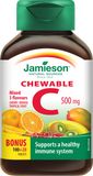 Jamieson Vitamín C 500 mg tablety na cucání mix tří ovocných příchutí 120 ks