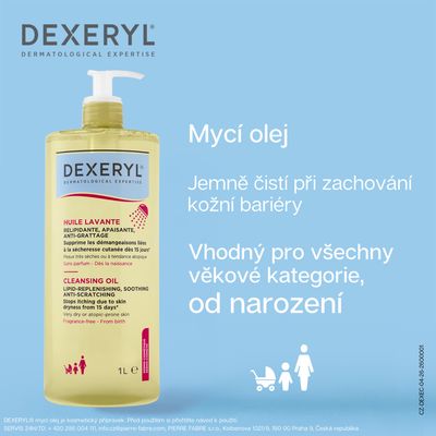 Dexeryl Mycí olej relipidační zklidňující a proti škrábání 1000 ml