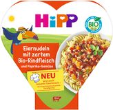 HiPP BIO příkrm Vaječné nudle se zeleninou a paprikou a jemným hovězím masem 250 g