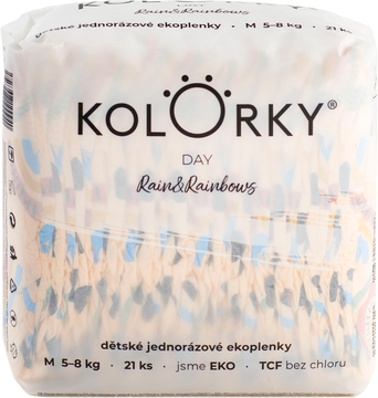 Kolorky DAY Déšť a duhy vel. M (5-8 kg) 21 ks