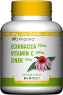 Bio Pharma Echinacea 100 mg+VitamínC 500 mg+Zinek 10 mg 120 tablet