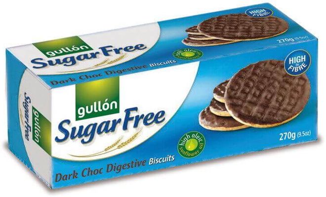 Gullón Dark Choc digestive biscuits oplatky bez cukru s čokoládou 270 g