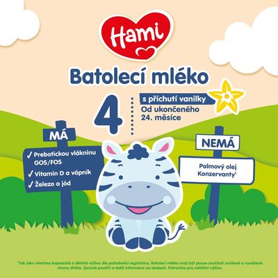 Hami 4 Vanilka batolecí mléko 600 g