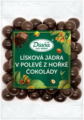 Diana Company Lísková jádra v polevě z hořké čokolády 100 g