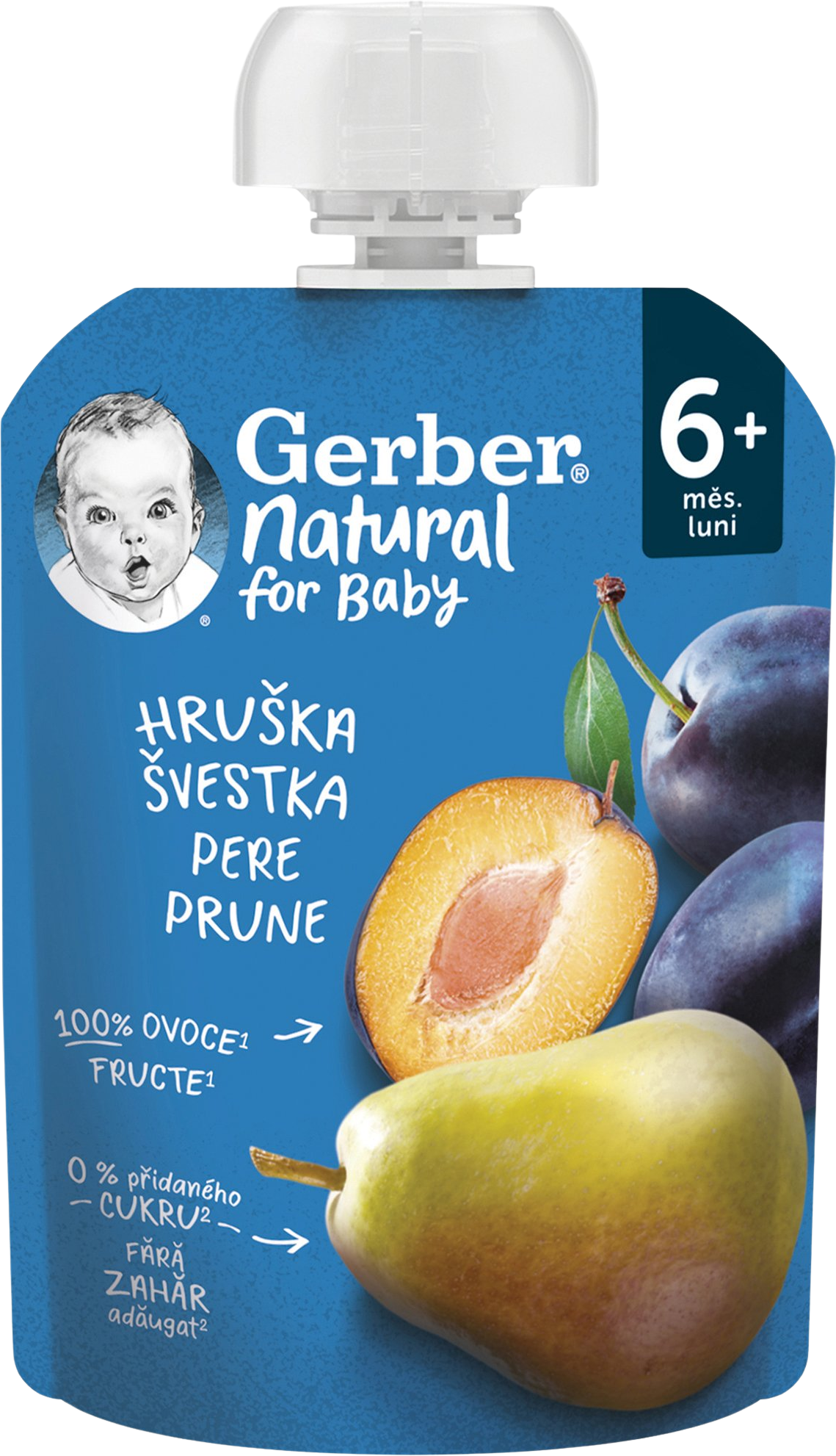 Gerber Natural kapsička hruška a švestka 90 g