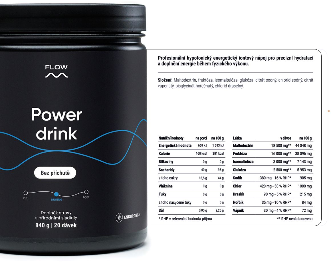 Flow Power drink 2.0 - Bez příchutě 860 g