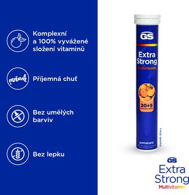 GS Extra Strong Multivitamin pomeranč 25 šumivých tablet