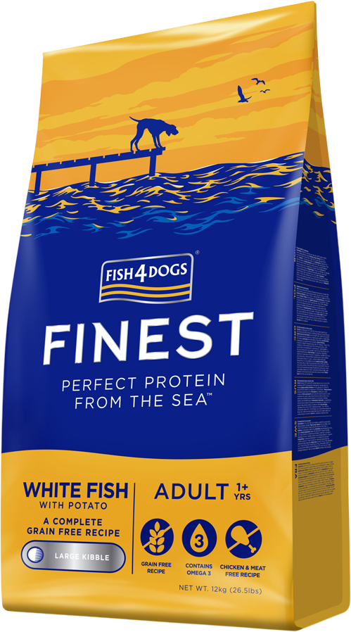 Fish4Dogs Granule velké pro dospělé psy Finest bílá ryba s bramborami 12 kg