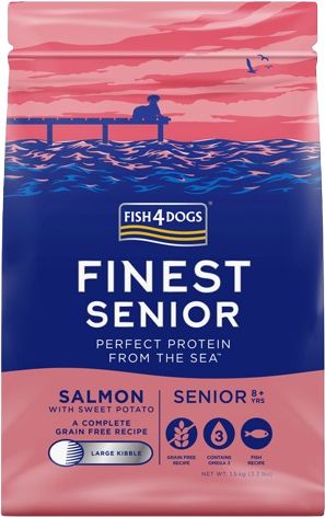 Fish4Dogs Granule velké pro starší psy Finest losos se sladkými bramborami, 8+ 1.5 kg