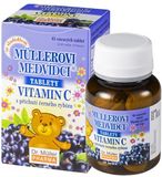Dr.Muller Müllerovi medvídci s vitamín C s příchutí černý rybíz, cucavé tablety 45 ks