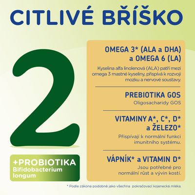 Sunar Sensitive 2 pokračovací kojenecké mléko, 500 g