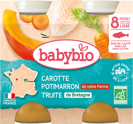 Babybio mrkev a dýně se pstruhem 2 x 200 g