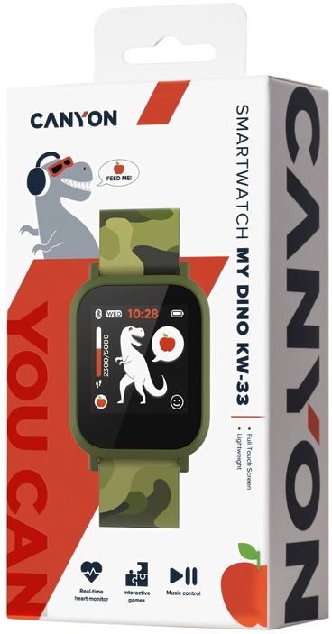Canyon smart hodinky My Dino KW-33 Green/Camo