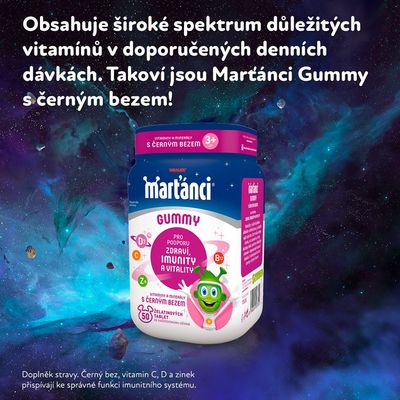 Marťánci Walmark Gummy černý bez 20 mg želatinové tablety 50 ks