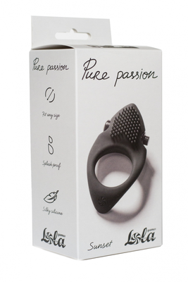 Lola Games Vibrační erekční kroužek Pure Passion Sunset Black