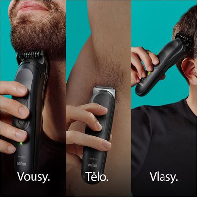 Braun Sada Na Styling Vše V Jednom Series 3 MGK3410, 6v1 Sada Na Vousy, Vlasy A Další